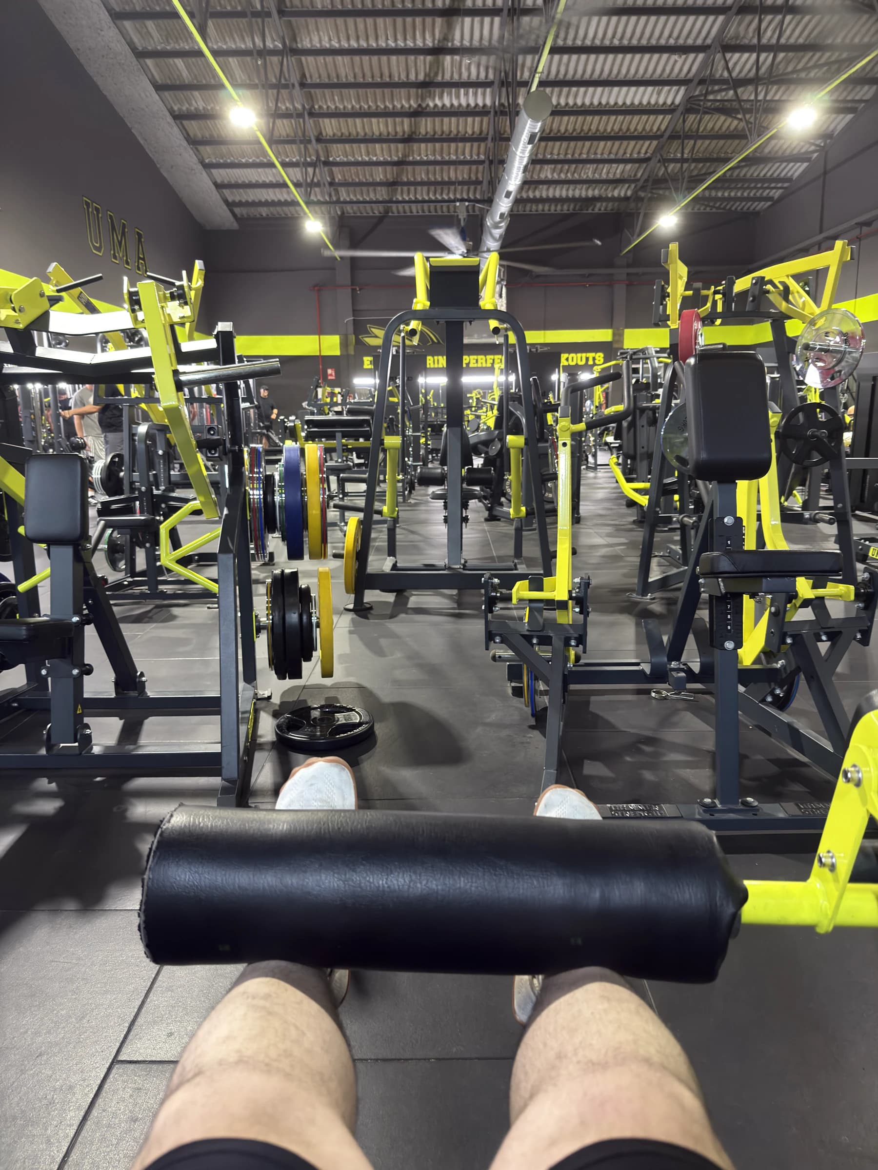 Strength training machines inside a gym