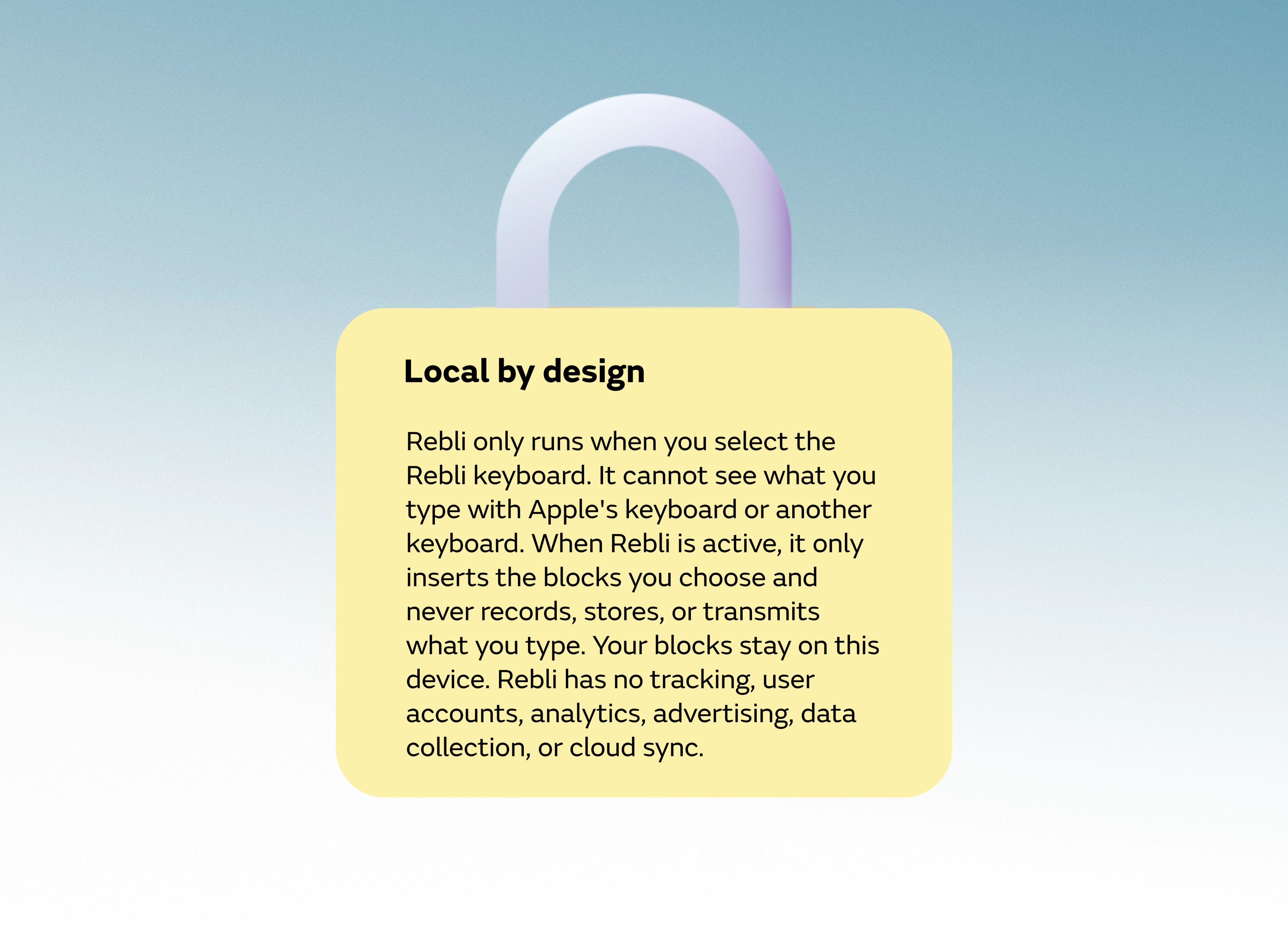 Local by design privacy explanation illustrated as a padlock